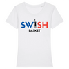 T-Shirt Femme Blanc Bleu Noir Rouge - 100% Coton BIO🌱 - Swish Basket France