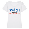 T-Shirt Femme Blanc Bleu Noir Rouge - 100% Coton BIO🌱 - Team Swish Basket France