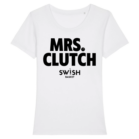 T-Shirt Femme Blanc Noir - 100% Coton BIO🌱 - Mrs Clutch