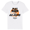 T-Shirt Homme Blanc Orange Noir - 100% Coton BIO🌱 - Play Hard or Go Home