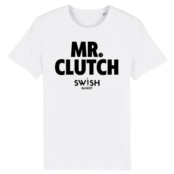 T-Shirt Homme Blanc Noir - 100% Coton BIO🌱 - Mr Clutch