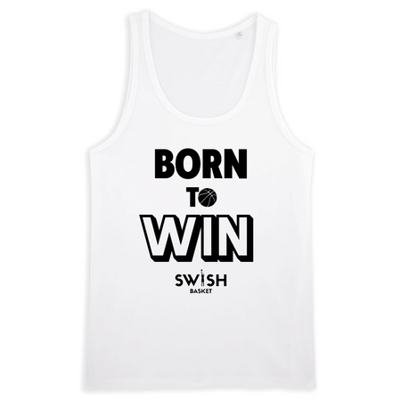 Débardeur Homme Blanc Noir - 100% Coton BIO🌱 - Born to Win