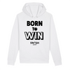 Sweat Capuche Homme Blanc Noir - 100% Coton BIO🌱 - Born to Win