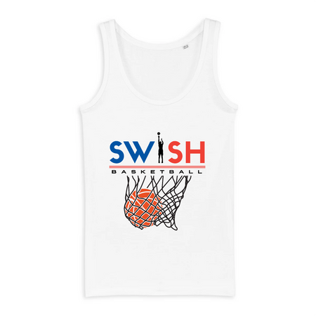 Débardeur Femme Blanc Bleu Noir Rouge - 100% Coton BIO🌱 - Swish Basketball France
