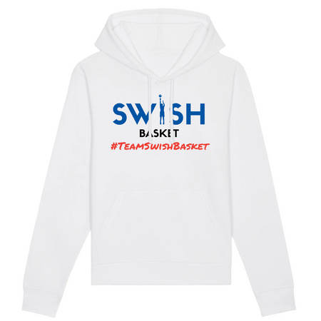 Hoodie Femme Blanc Bleu Noir Rouge - Coton BIO🌱 - Team Swish Basket France