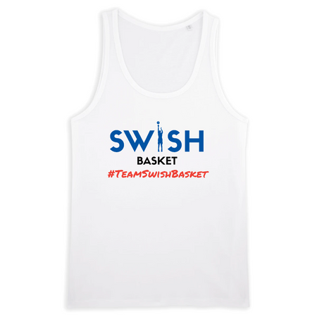 Débardeur Homme Blanc Bleu Noir Rouge - 100% Coton BIO🌱 - Team Swish Basket France