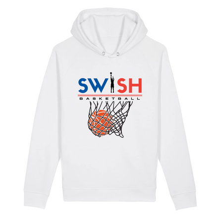 Sweat Capuche Femme Blanc Bleu Noir Rouge - Coton BIO🌱 - Swish Basketball France