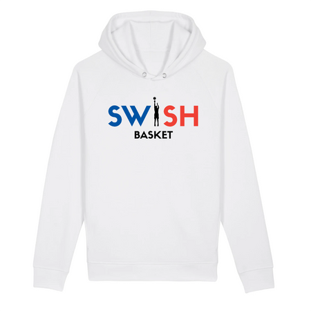 Sweat Capuche Femme Blanc Bleu Noir Rouge - Coton BIO🌱 - Swish Basket France