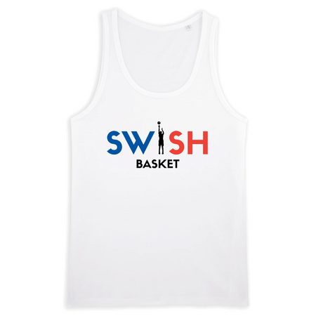 Débardeur Homme Blanc Bleu Noir Rouge - 100% Coton BIO🌱 - Swish Basket France