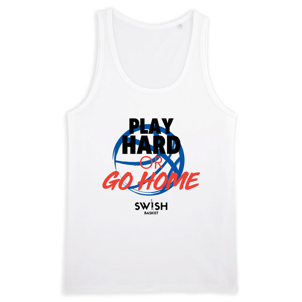 Débardeur Homme Blanc Noir Rouge Bleu - 100% Coton BIO🌱 - Play Hard or Go Home