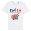 T-Shirt Homme Blanc Bleu Noir Rouge - 100% Coton BIO🌱 - Swish Basketball France