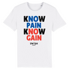 T-Shirt Homme Blanc Bleu Noir Rouge - 100% Coton BIO🌱 - Know Pain Know Gain