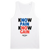Débardeur Homme Blanc Noir Bleu Rouge - 100% Coton BIO🌱 - Know Pain Know Gain