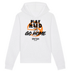 Hoodie Femme Blanc Noir Orange - Coton BIO🌱 - Play Hard or Go Home