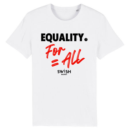 T-Shirt Homme Blanc Noir Rouge - 100% Coton BIO🌱 - Equality For All