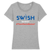 Tee Shirt Femme Gris Bleu Blanc Rouge - 100% Coton BIO🌱 - Team Swish Basket France