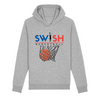 Sweat Capuche Femme Gris Bleu Noir Rouge - Coton BIO🌱 - Swish Basketball France
