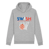 Sweat Capuche Homme Gris Bleu Blanc Rouge - Coton BIO🌱 - Swish Basketball France