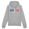 Hoodie Femme Gris Bleu Blanc Rouge - Coton BIO🌱 - Swish Basket France