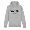 Sweat Capuche Femme Gris Noir - Coton BIO🌱 - Swish Basket