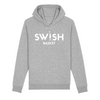 Sweat Capuche Femme Gris Blanc - Coton BIO🌱 - Swish Basket