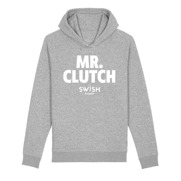 Sweat Capuche Homme Gris Blanc - Coton BIO🌱 - Mr Clutch