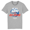 T-Shirt Homme Gris Bleu Blanc Rouge - 100% Coton BIO🌱 - Play Hard or Go Home