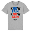 Tshirt Homme Gris Bleu Noir Rouge - 100% Coton BIO🌱 - Know Pain Know Gain