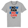 Tshirt Homme Gris Bleu Noir Rouge - 100% Coton BIO🌱 - Know Pain Know Gain