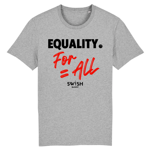 Tee Shirt Homme Gris Noir Rouge - 100% Coton BIO🌱 - Equality For All