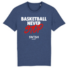 T-Shirt Homme Indigo Blanc Rouge - 100% Coton BIO🌱 - Basketball Never Stop
