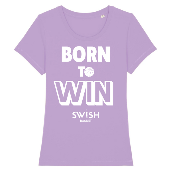 Tee Shirt Femme Lavande Blanc - 100% Coton BIO🌱 - Born to Win