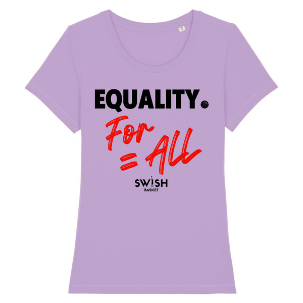 Tshirt Femme Lavande Noir Rouge - 100% Coton BIO🌱 - Equality For All