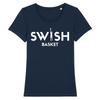 Tee Shirt Femme Marine Blanc - 100% Coton BIO🌱 - Swish Basket