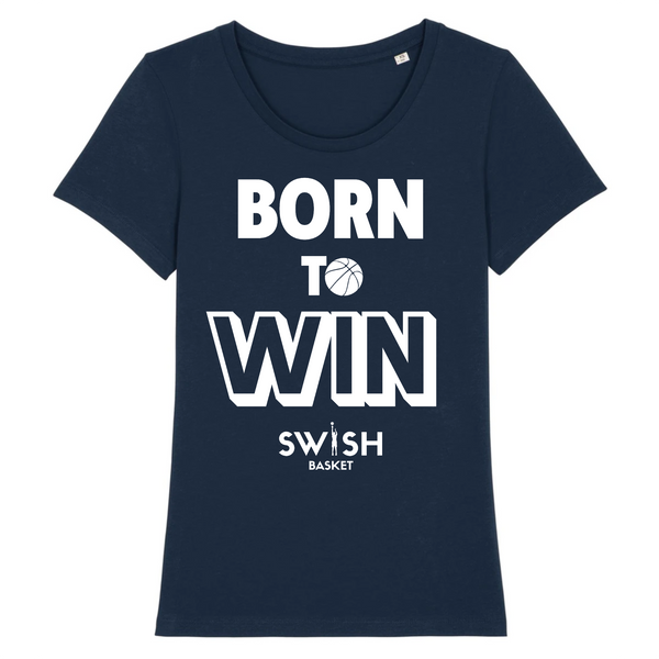 Tshirt Femme Marine Blanc - 100% Coton BIO🌱 - Born to Win