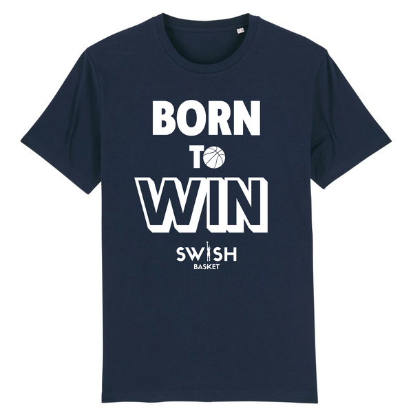 Tee Shirt Homme Marine Blanc - 100% Coton BIO🌱 - Born to Win