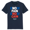 Tee Shirt Homme Marine Bleu Blanc Rouge - 100% Coton BIO🌱 - Know Pain Know Gain