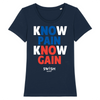 TeeShirt Femme Marine Blanc Bleu Rouge - 100% Coton BIO🌱 - Know Pain Know Gain