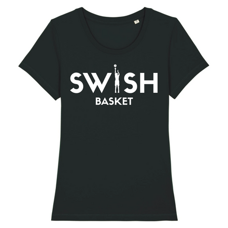 T-Shirt Femme Noir Blanc - 100% Coton BIO🌱 - Swish Basket