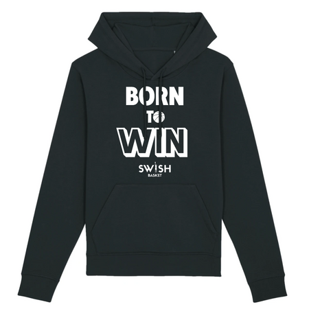 Hoodie Homme Noir Blanc - Coton BIO🌱 - Born to Win