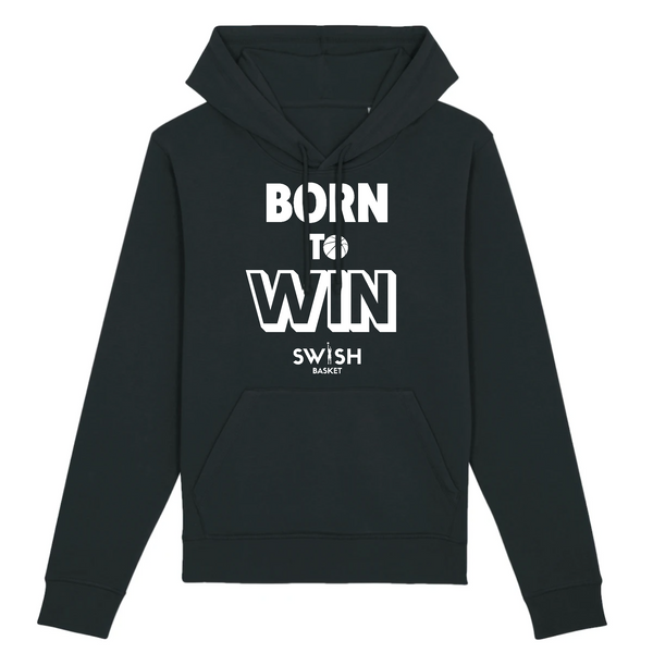 Hoodie Femme Noir Blanc - Coton BIO🌱 - Born to Win
