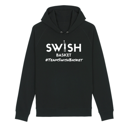 Sweat Capuche Femme Noir Blanc - Coton BIO🌱 - Team Swish Basket
