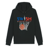 Sweat Capuche Femme Noir Bleu Blanc Rouge - Coton BIO🌱 - Swish Basketball France