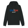 Sweat Capuche Homme Noir Bleu Blanc Rouge - Coton BIO🌱 - Swish Basket France