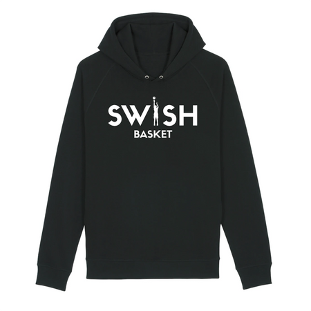 Sweat Capuche Femme Noir Blanc - Coton BIO🌱 - Swish Basket
