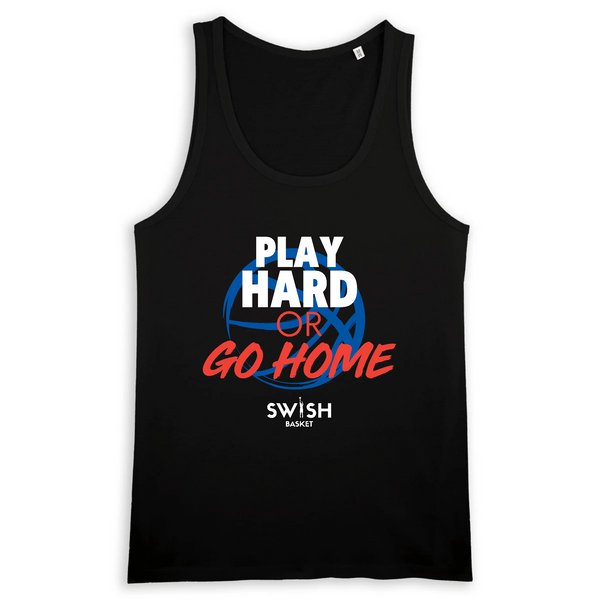Débardeur Homme Noir Blanc Rouge Bleu - 100% Coton BIO🌱 - Play Hard or Go Home