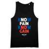 Débardeur Homme Noir Bleu Blanc Rouge - 100% Coton BIO🌱 - Know Pain Know Gain