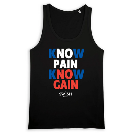 Débardeur Homme Noir Bleu Blanc Rouge - 100% Coton BIO🌱 - Know Pain Know Gain