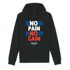 Sweat Capuche Homme Noir Bleu Blanc Rouge - Coton BIO🌱 - Know Pain Know Gain