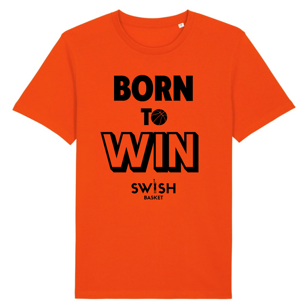Tshirt Homme Orange Noir - 100% Coton BIO🌱 - Born to Win